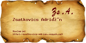 Zsatkovics Adrián névjegykártya